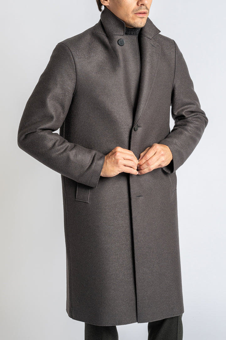Men Overcoat Pressed Wool Graphite