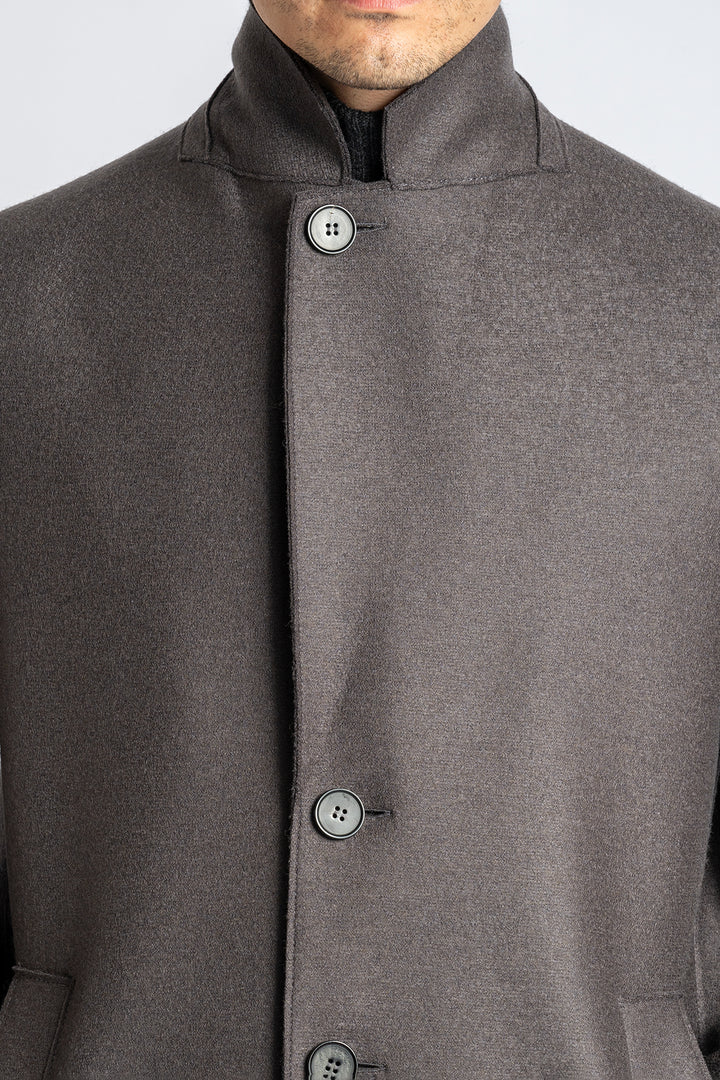 Men Overcoat Pressed Wool Graphite