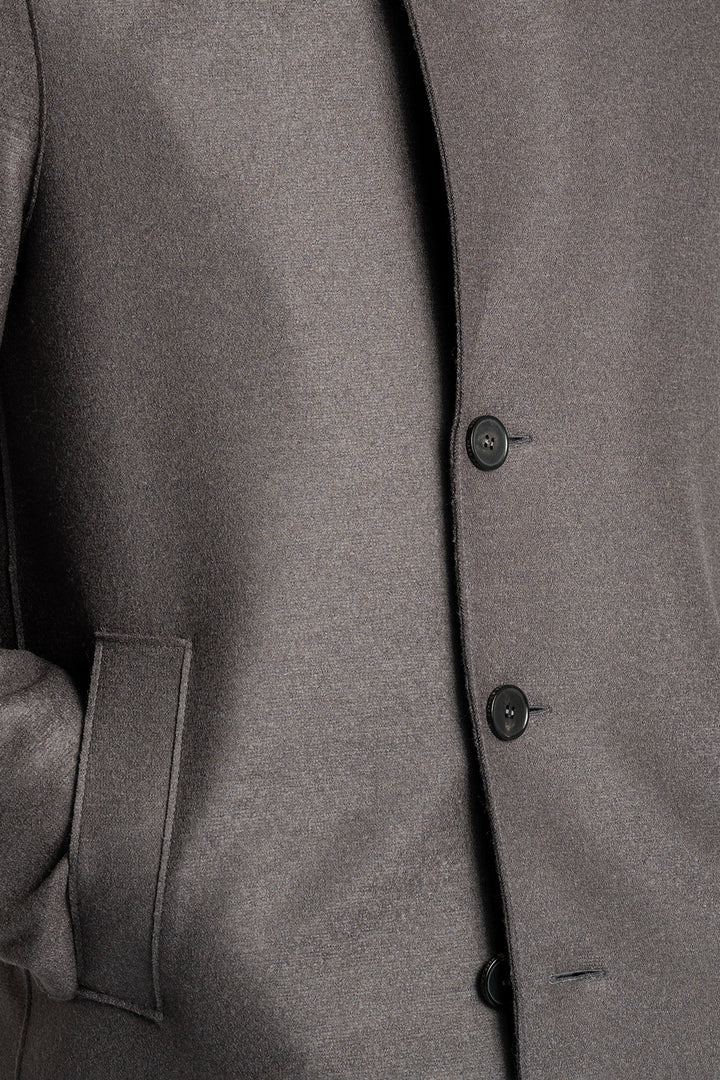 Men Overcoat Pressed Wool Graphite