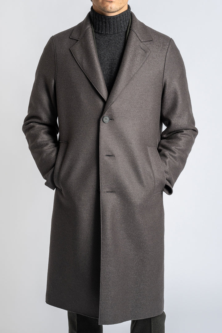 Men Overcoat Pressed Wool Graphite