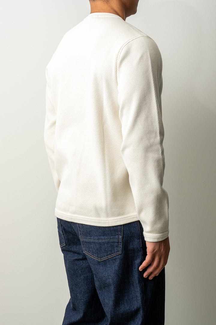 Mesh Stitch Organic Cotton Fleece Sweater 6100011 IVORY