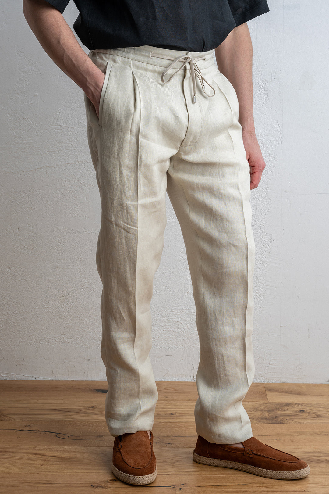 Miami Drawstring Linen Trouser SAND