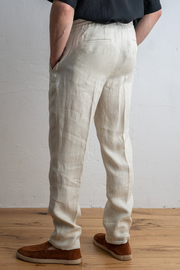 Miami Drawstring Linen Trouser SAND
