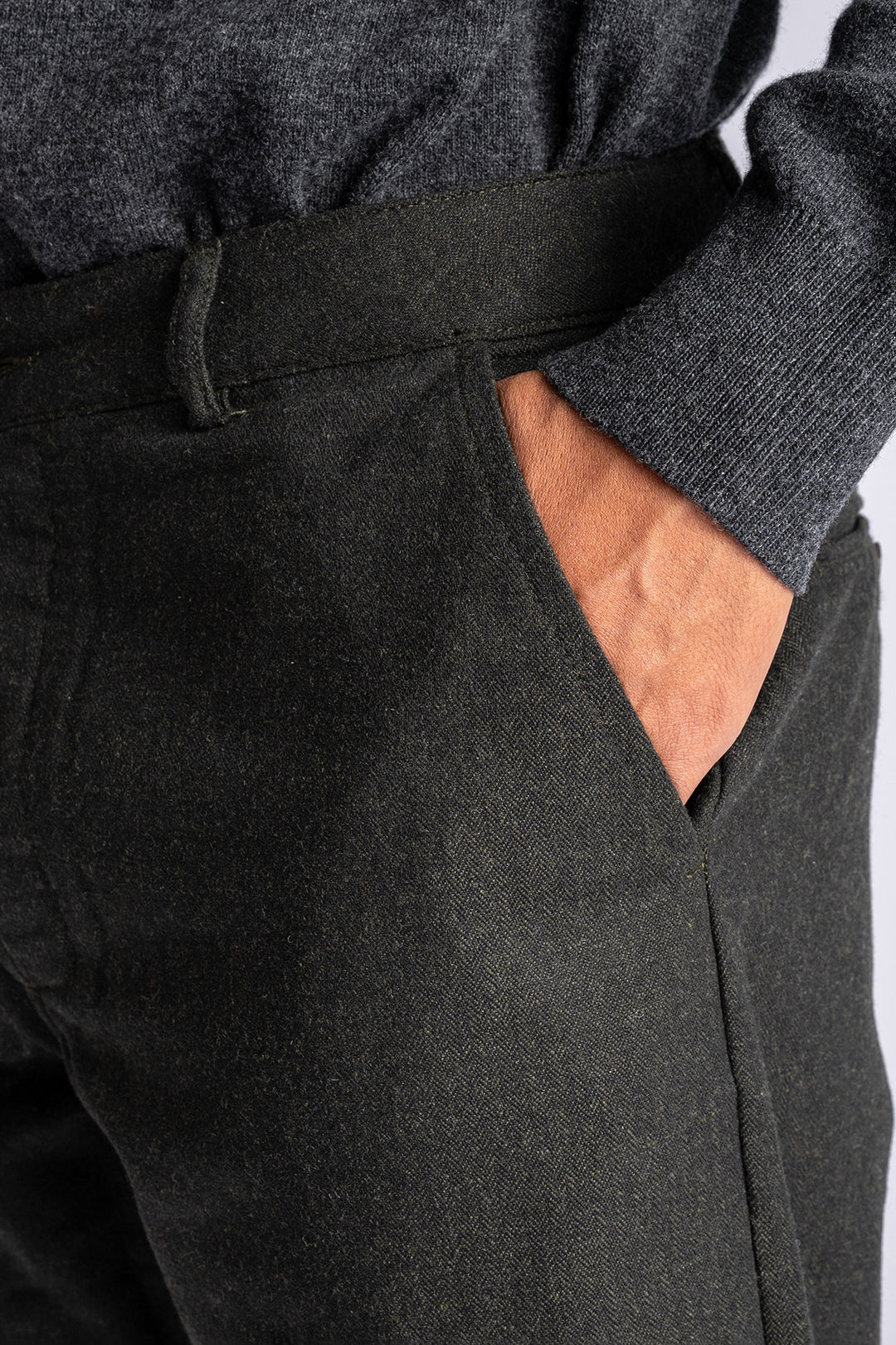 Military Wool Chinos Olive