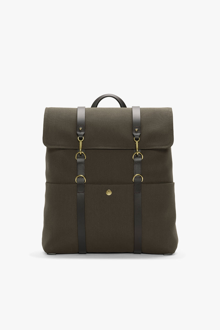 M/S BACKPACK ARMY/DARK BROWN – MISMO, framifrån