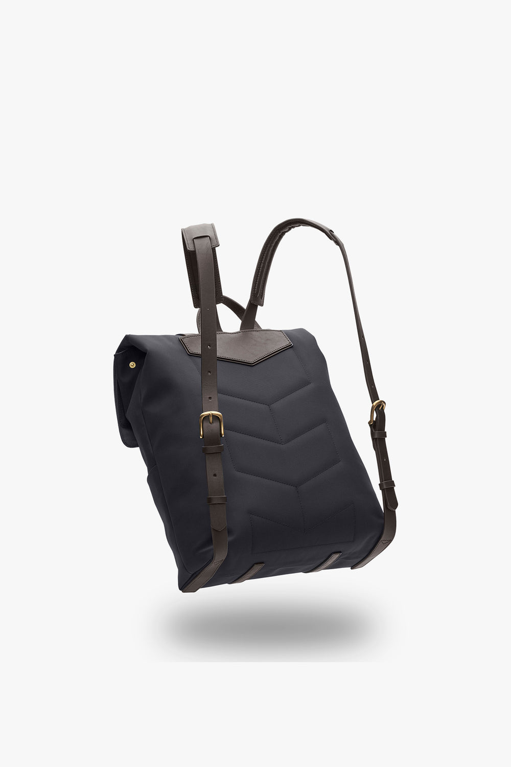 M/S BACKPACK NAVY/DARK BROWN – MISMO, baksida med axelremmar