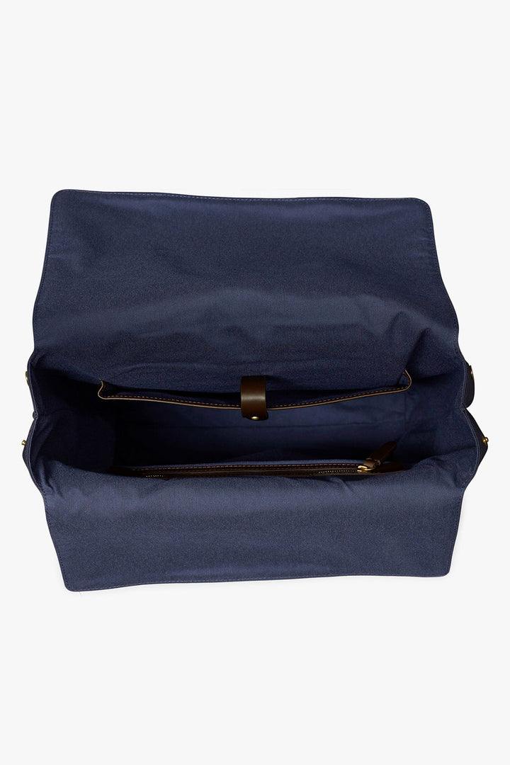 M/S BACKPACK NAVY/DARK BROWN – MISMO, öppen, invändigt uppifrån