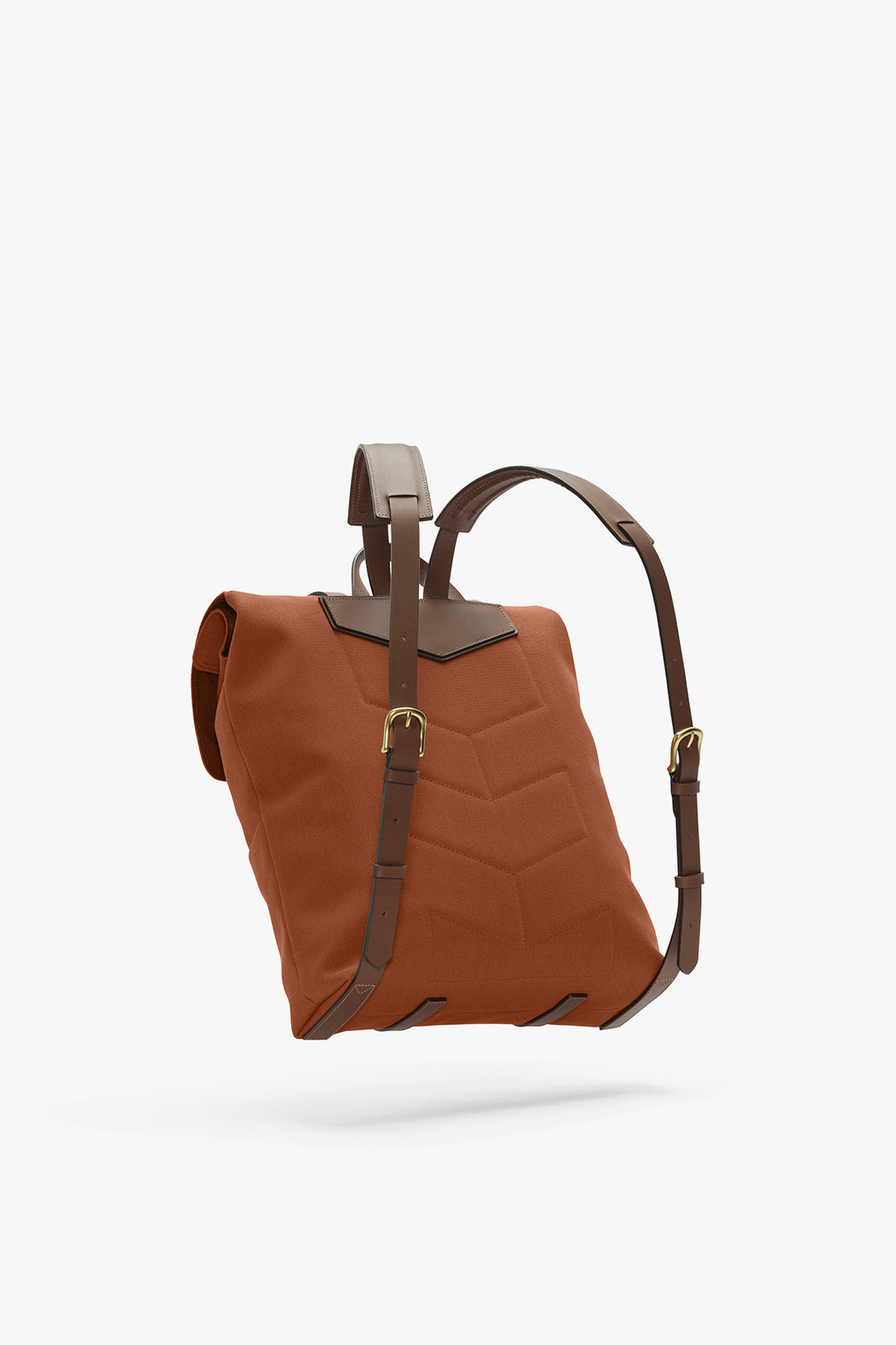M/S BACKPACK Terracotta/Cuoio – MISMO, baksida med axelremmar