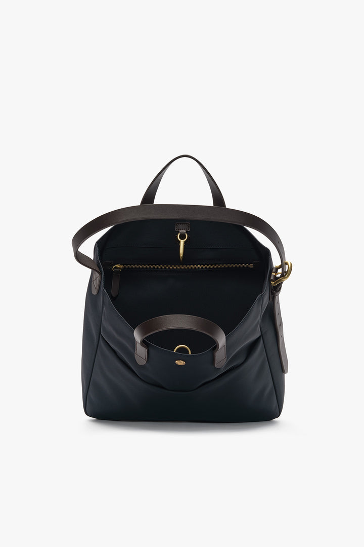 MS FIELD TOTE Navy/Dark Brown – MISMO, öppen, invändigt