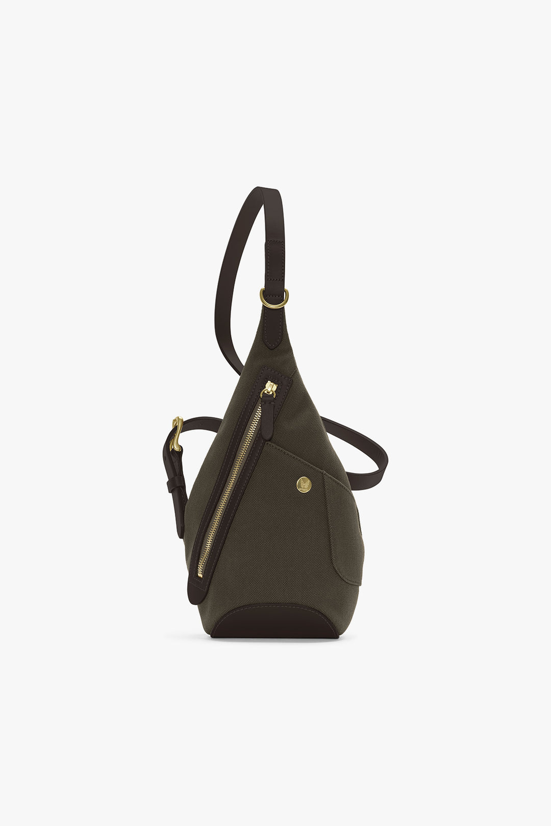 MS DROP BAG Army/Dark Brown – MISMO, framifrån