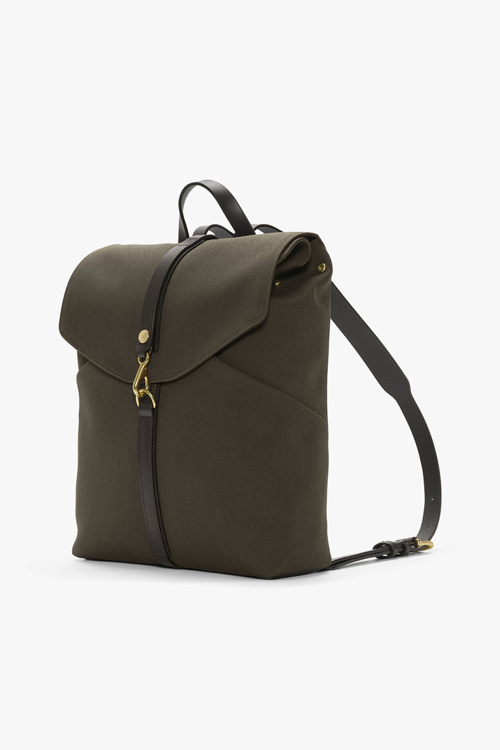 MS RUCKSACK ARMY/DARK BROWN – MISMO, snett framifrån