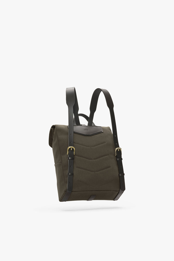 MS RUCKSACK ARMY/DARK BROWN – MISMO, från sidan med axelremmar
