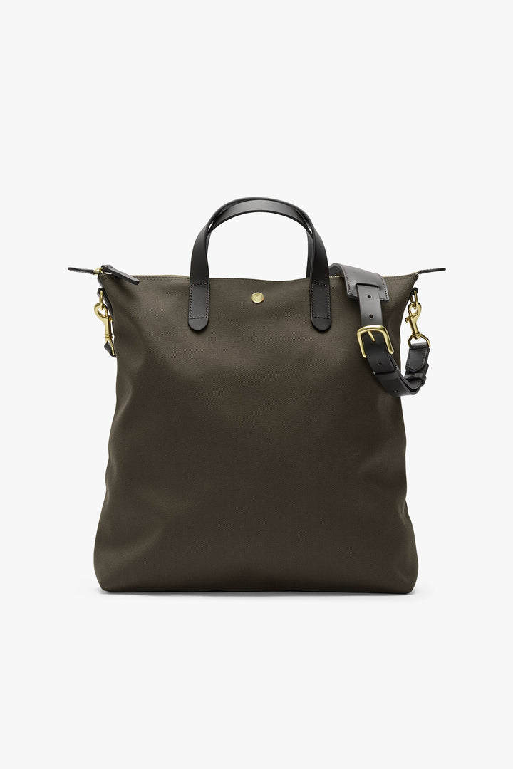 MS SHOPPER ARMY/DARK BROWN – MISMO, framifrån med axelrem