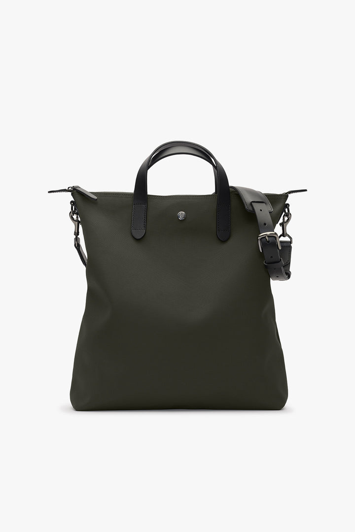 MS SHOPPER SHELTER GREEN/BLACK – MISMO, framifrån med axelrem