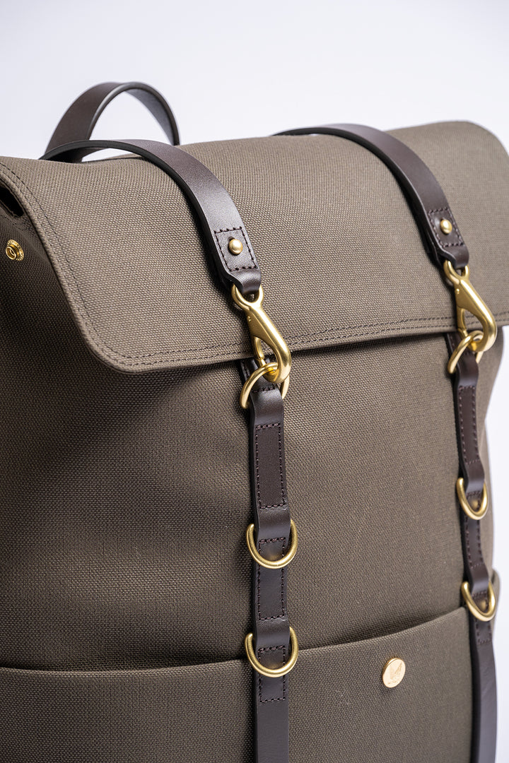 M/S BACKPACK ARMY/DARK BROWN