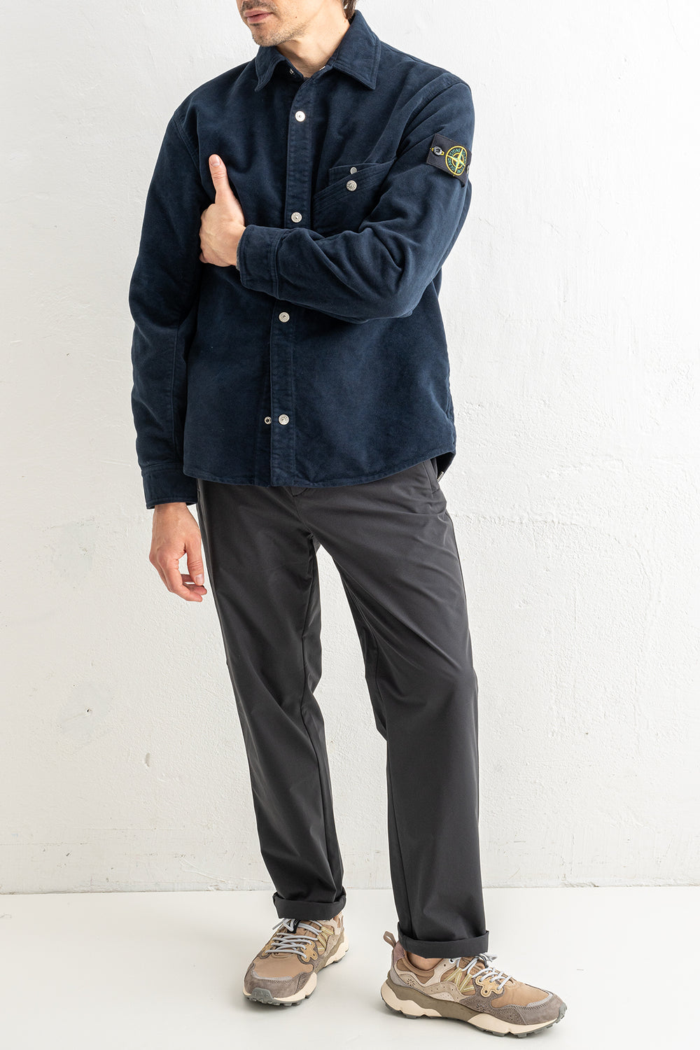 Moleskin-TC Organic Cotton Overshirt 1200019 Navy Blue