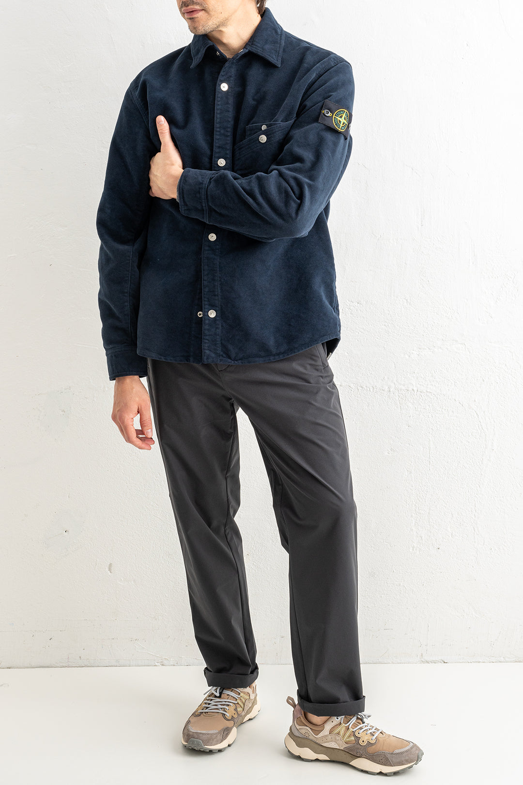 Moleskin-TC Organic Cotton Overshirt 1200019 Navy Blue