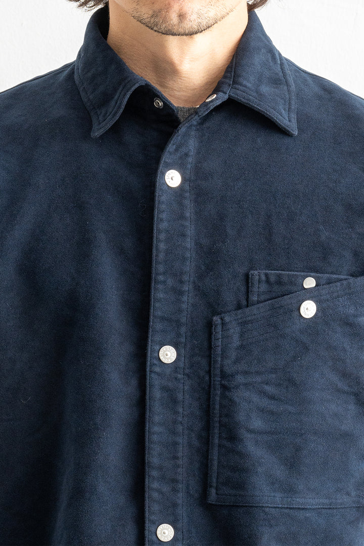 Moleskin-TC Organic Cotton Overshirt 1200019 Navy Blue