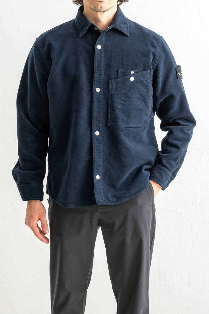 Moleskin-TC Organic Cotton Overshirt 1200019 Navy Blue