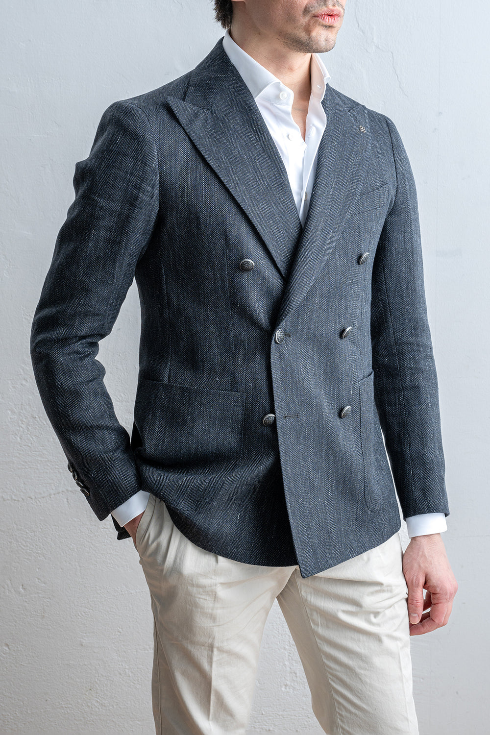 Montecarlo Db Linen Wool Blazer Black