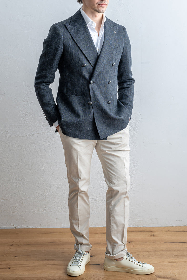 Montecarlo Db Linen Wool Blazer Black