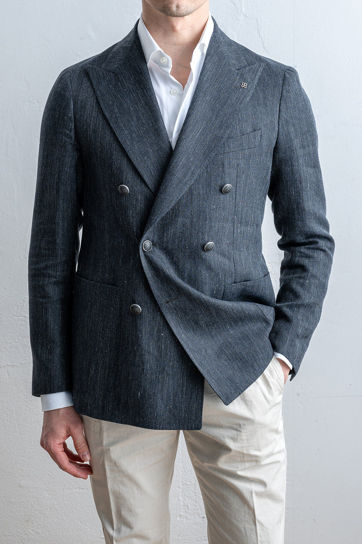 Montecarlo Db Linen Wool Blazer Black