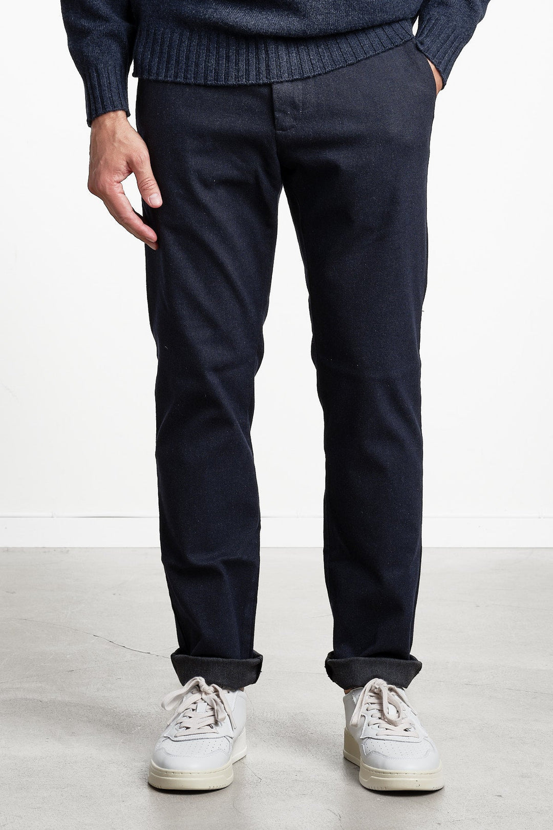 Theo 1067 Melange Trouser Deep Navy