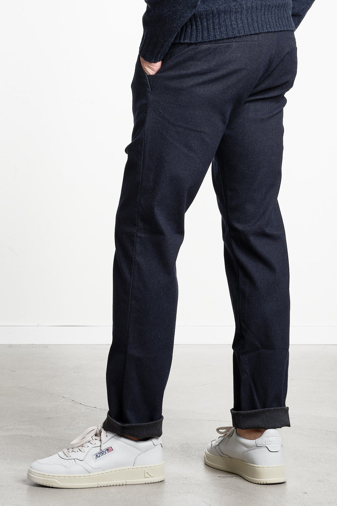 Theo 1067 Melange Trouser Deep Navy
