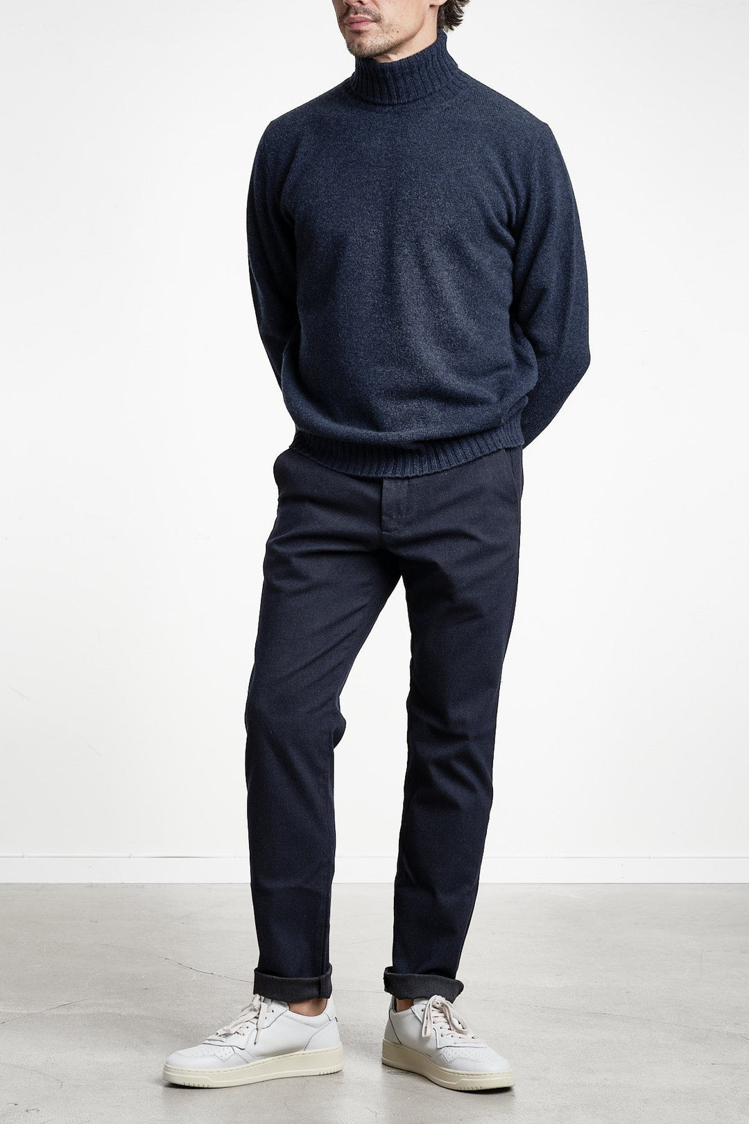 Theo 1067 Melange Trouser Deep Navy