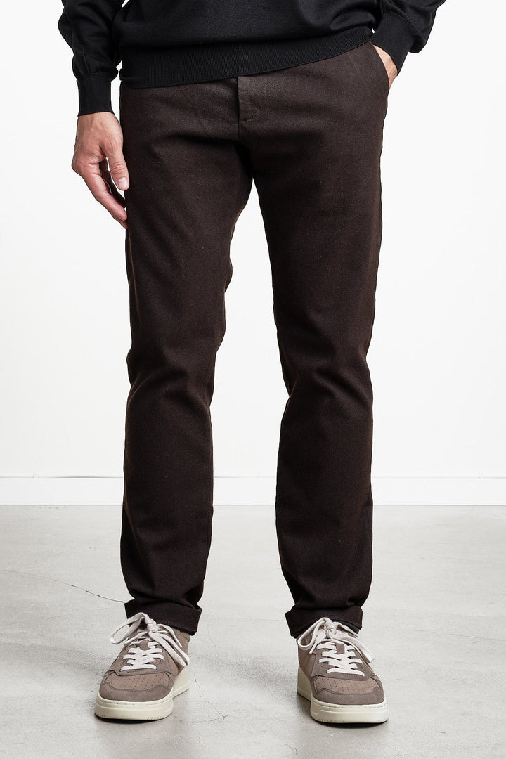Theo 1067 Melange Trouser Deep Truffle