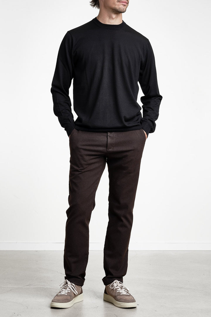 Theo 1067 Melange Trouser Deep Truffle