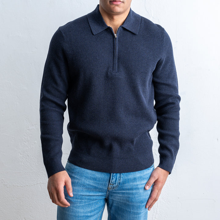 Hansie LS Zip 6600 Navy melange