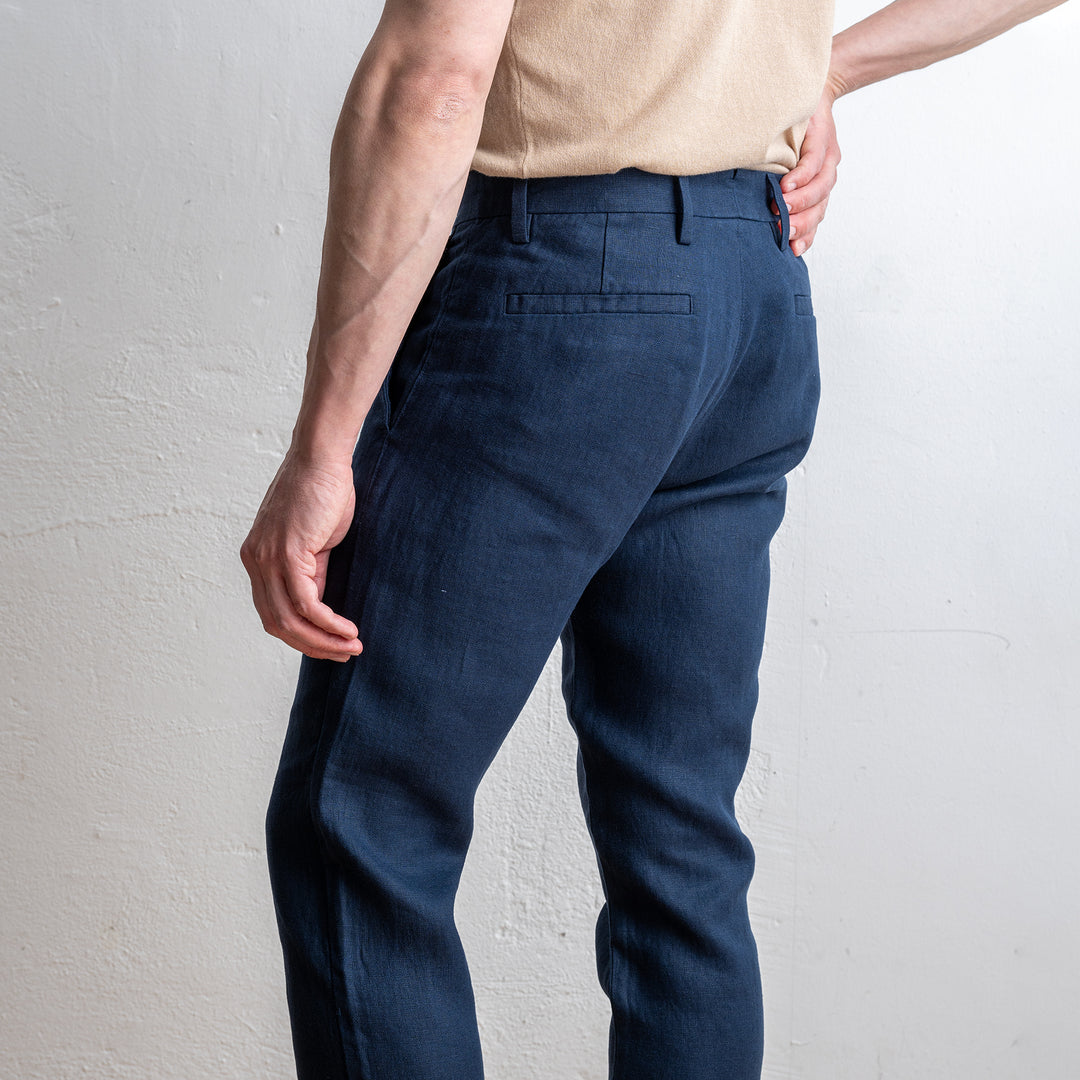 Theo Linen 1454 Navy Blue