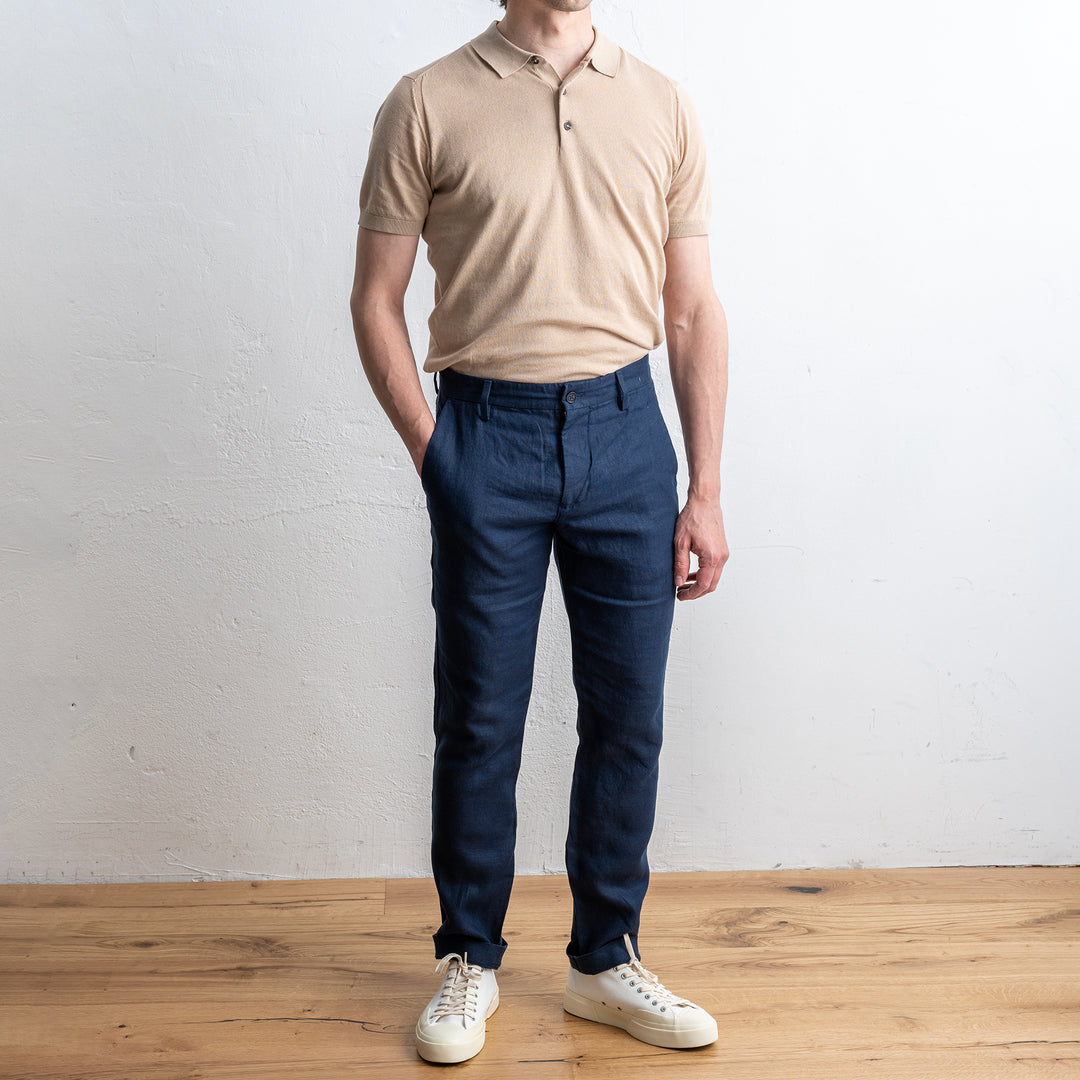 Theo Linen 1454 Navy Blue
