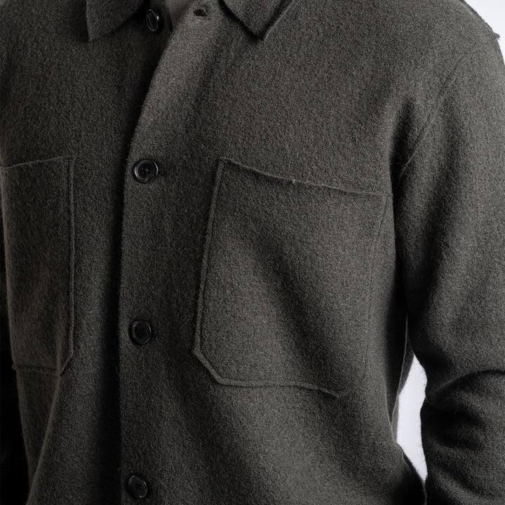 JONAS BOILED WOOL OVERSHIRT Dark Army