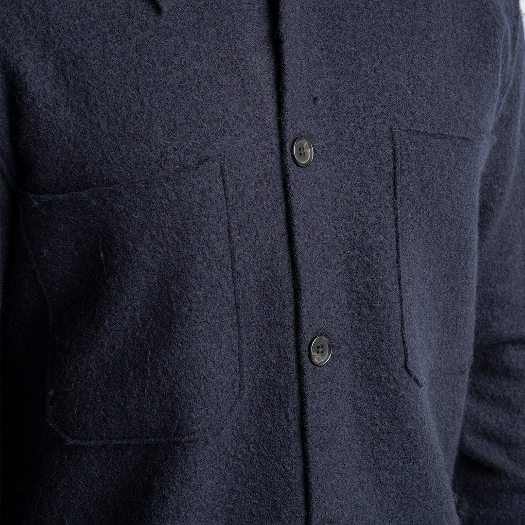 JONAS BOILED WOOL OVERSHIRT Navy