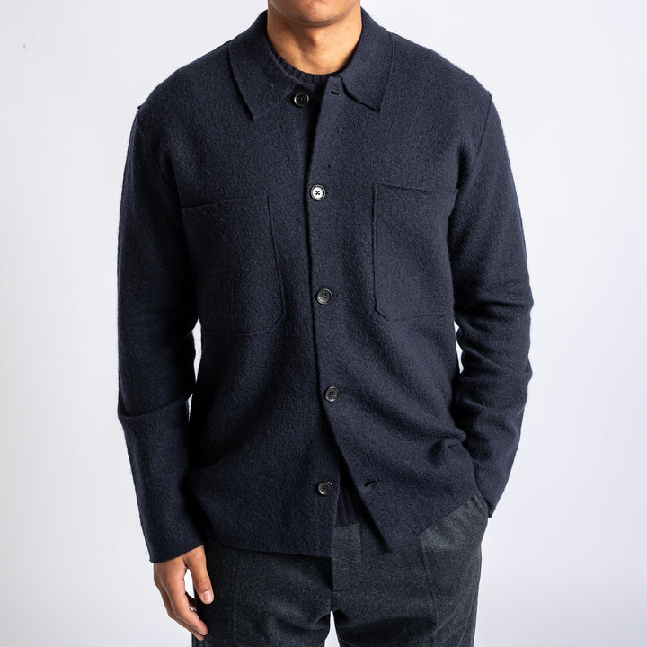 JONAS BOILED WOOL OVERSHIRT Navy