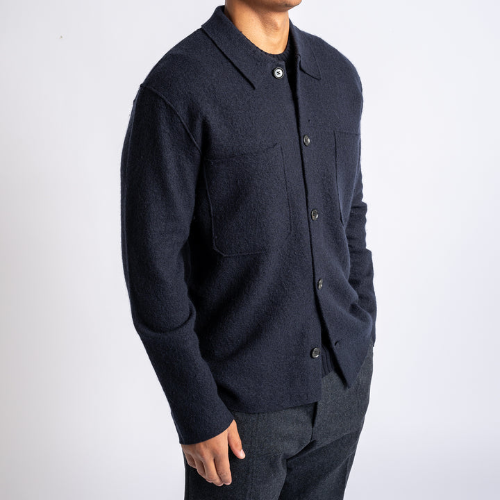 JONAS BOILED WOOL OVERSHIRT Navy