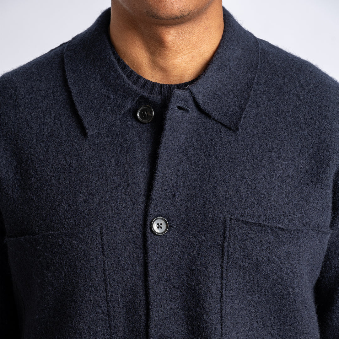 JONAS BOILED WOOL OVERSHIRT Navy