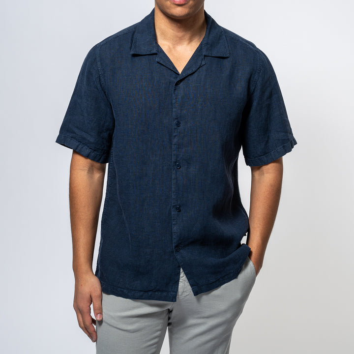 Julio SS Linen Shirt NAVY BLUE