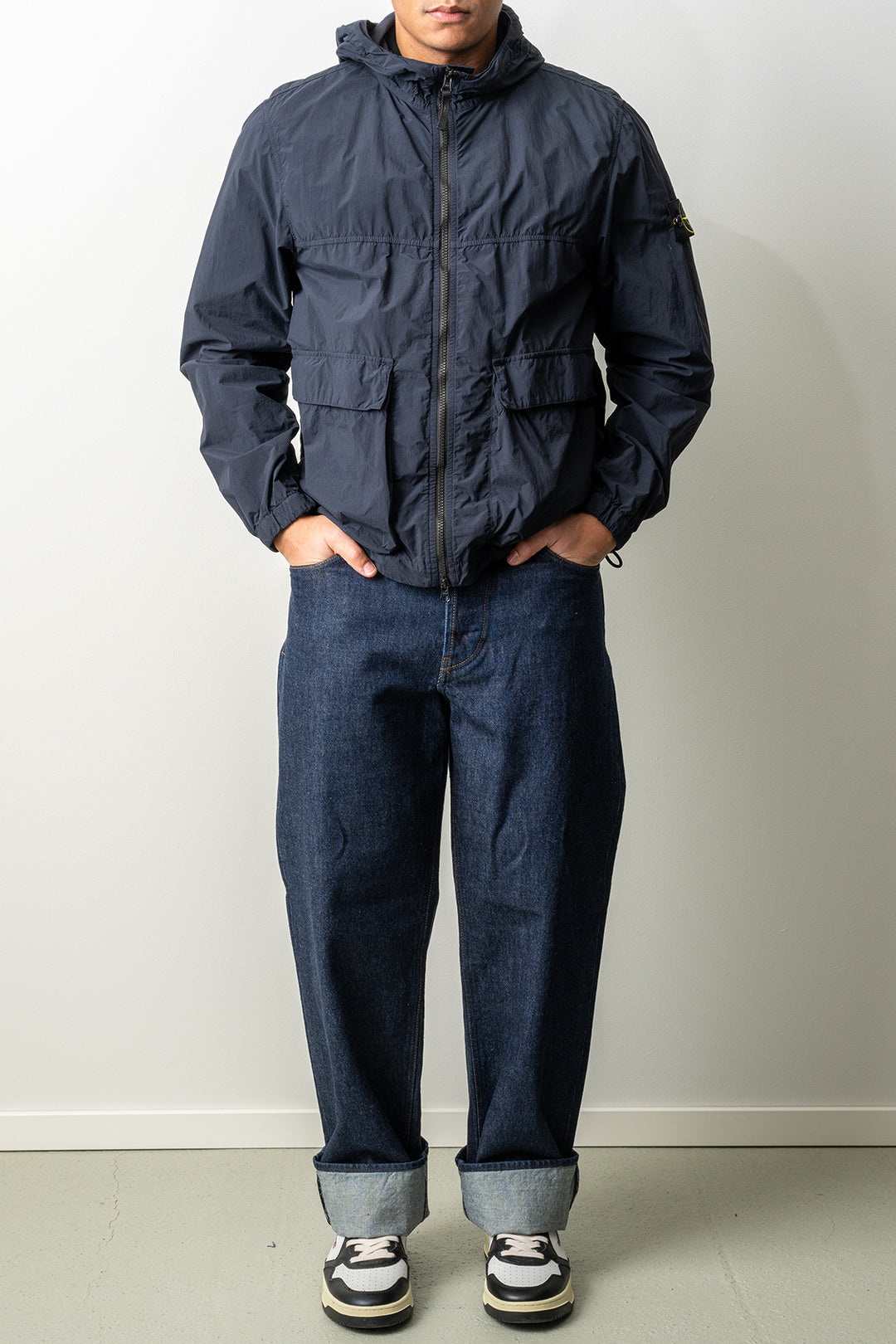 Nylon Smerigliato-TC Recycled Short Parka 4100112 Navy Blue