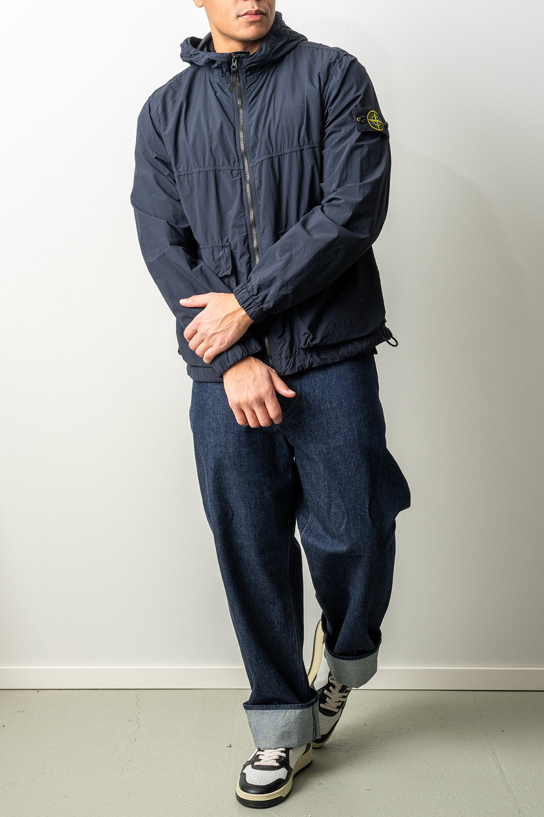 Nylon Smerigliato-TC Recycled Short Parka 4100112 Navy Blue