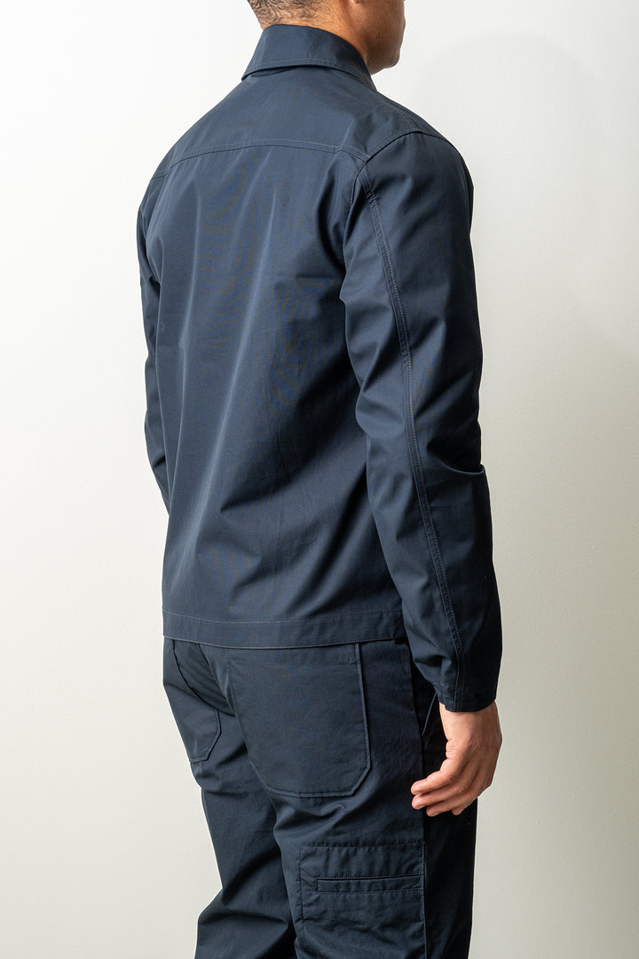 Organic Cotton Canvas Ghost Overshirt 1200011 Navy Blue