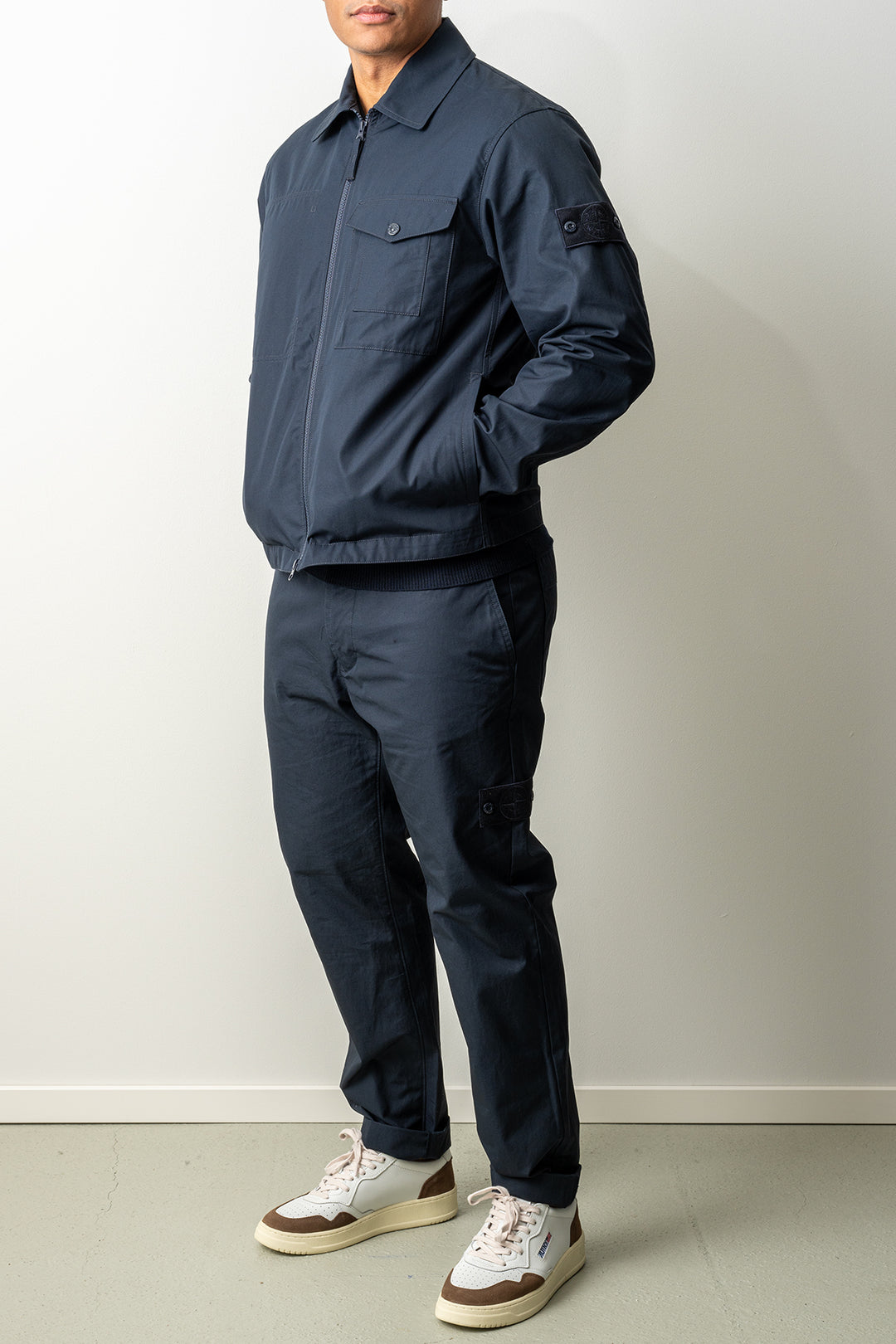 Organic Cotton Canvas Ghost Overshirt 1200011 Navy Blue