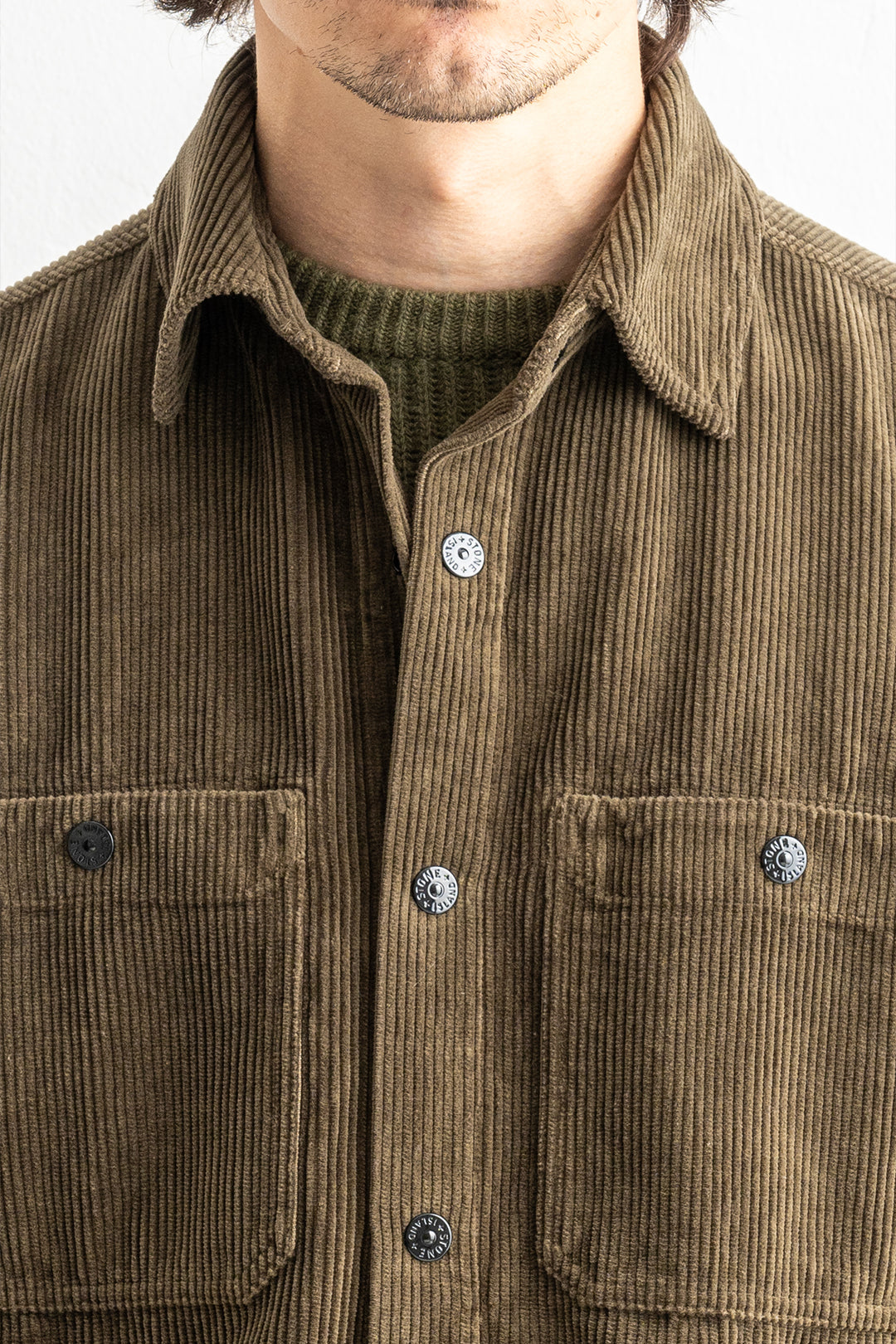 Organic Cotton Corduroy Overshirt 1200012 MILITARY GREEN