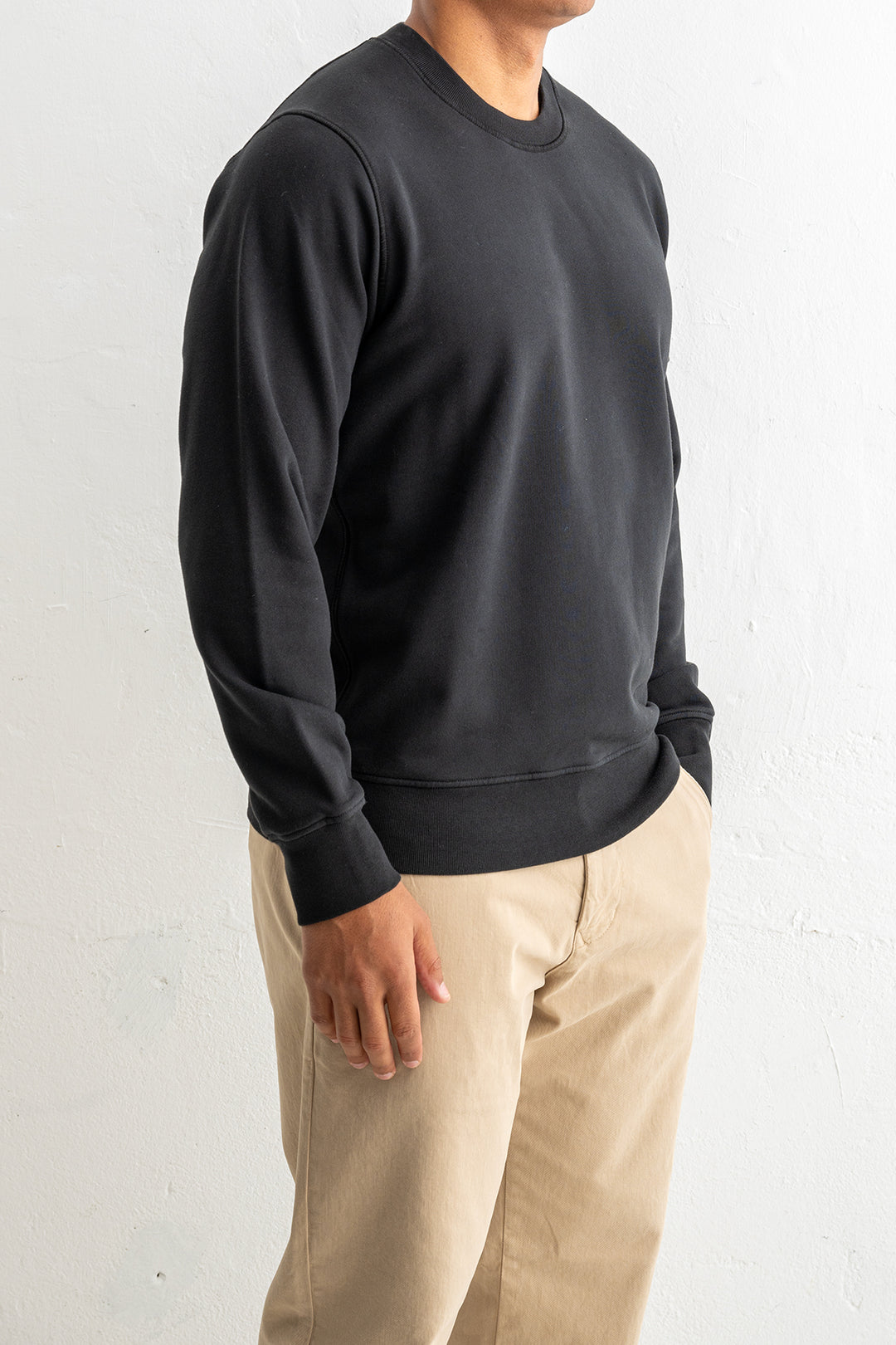 Organic Cotton Fleece Crewneck 6100060 Black