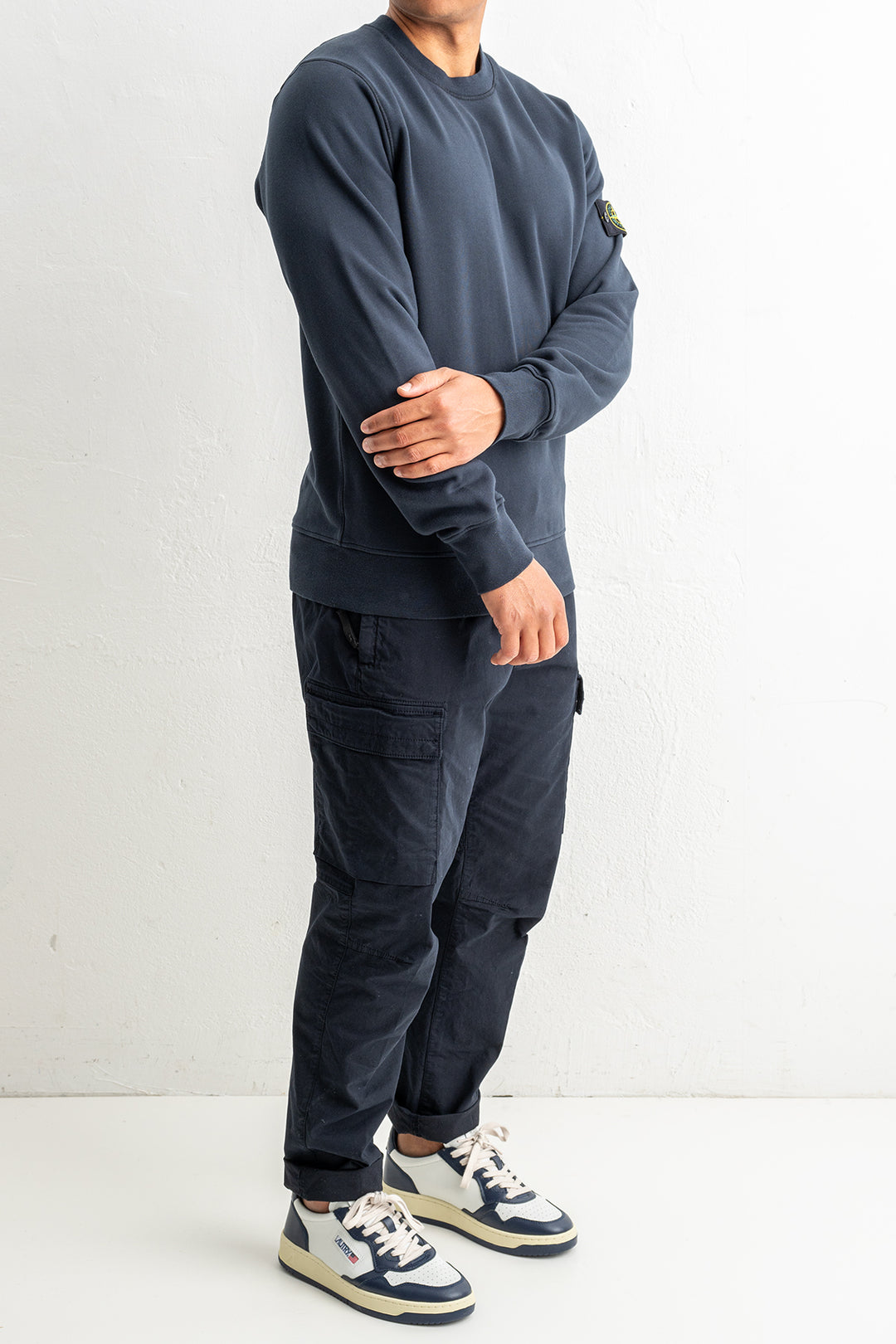 Organic Cotton Fleece Crewneck 6100060 Navy Blue