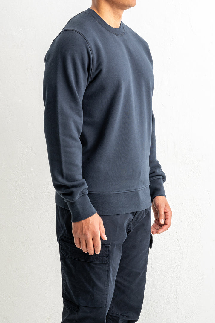 Organic Cotton Fleece Crewneck 6100060 Navy Blue