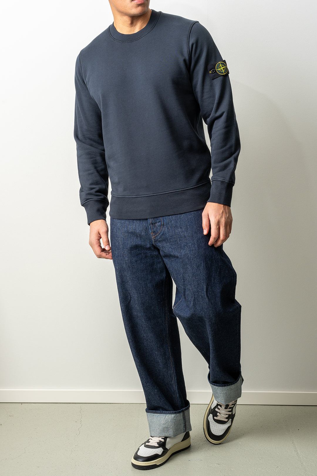 Organic Cotton Fleece Crewneck 6100060 Navy Blue