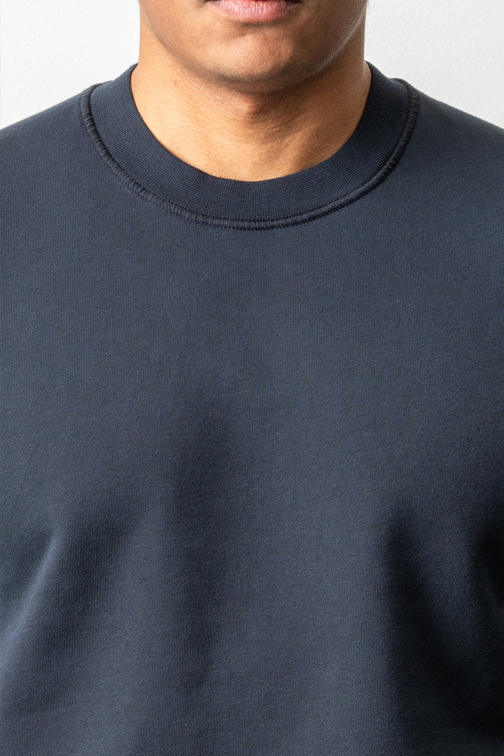 Organic Cotton Fleece Crewneck 6100060 Navy Blue